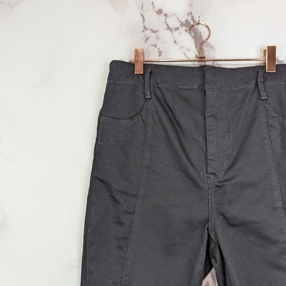 & Other Stories Pant 10 32 X 30 High Rise Black Cargo Carpenter Slit Hem Skinny - Picture 2 of 11